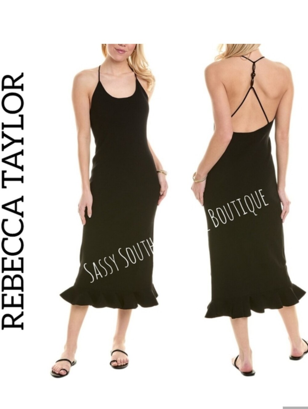 🆕⭐ Rebecca Taylor black knit midi dress